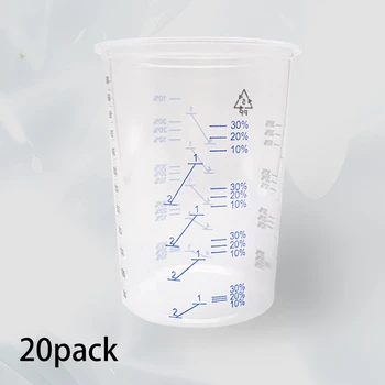 20Pcs פלסטיק חד פעמיות צבע ערבוב כוס מדידות כוסות עבור שרף אפוקסי לשפוך 600ML