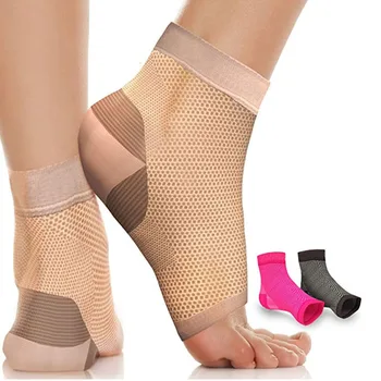 1 זוג תמיכה לקשת דחיסה גרביים אנטי-עייפות ספורט הקרסול שרוול דחיסת על פרונציה ריצה הרגל הקלה על כאב