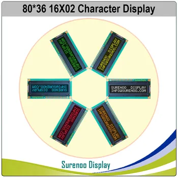 162 1602 16X2 אופי מודול LCD מסך תצוגה LCM אדום ירוק כחול לבן כתום צהוב על FSTN שלילי רקע שחור