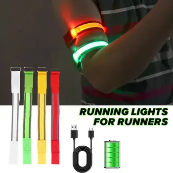 1pc היד תמיכה LED רעיוני אור זרוע הסרט לקשור חגורות בטיחות ללילה ריצה רכיבה על אופניים רצועת היד רצועת היד סד U5X9