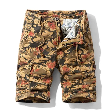2023 קיץ חדש לגברים פרחוני הדפסה המכנסיים אופנה הוואי מזדמנים מכנסיים קצרים שרוך עיצוב ישר מכנסיים קצרים זכר מותג