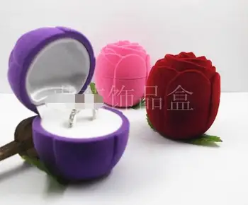 20pcs/lot רומנטי ורד אדום קופסת תכשיטים טבעת נישואין מתנה תיק עגילי שרשרת קופסא מתנה