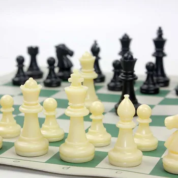 32Pcs/סט מימי הביניים, פלסטיק, כלי שחמט להגדיר המלך גובה 49mm משחק השחמט הסטנדרטי כלי שחמט עבור התחרות הבינלאומית