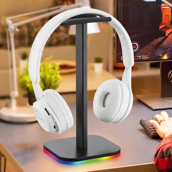 ANMONE צבעוני RGB המשחקים אוזניות לעמוד LED רצועת אור השולחן Gaming Headset בעל קולב אוזניות אביזרים
