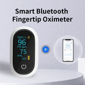 Bluetooth אוקסימטר דופק קצב הלב החמצן בדם, ניטור של ילדים האצבע דם רוויה בחמצן.