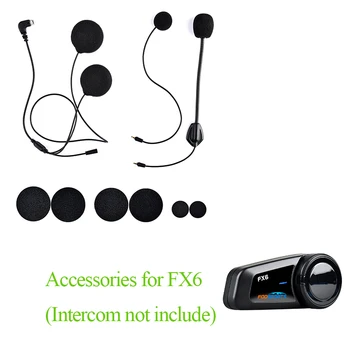 Fodsports FX6 אביזרים קסדת אופנוע Bluetooth אינטרקום אוזניות חלקים רך קשה מיקרופון USB כבל האוזנייה קליפ