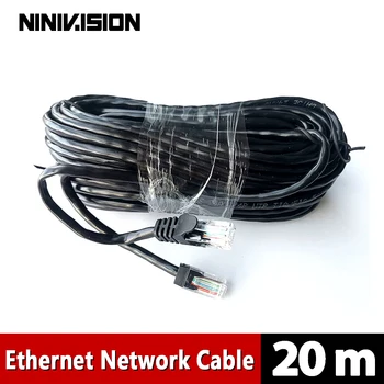 NINIVISION 20M 65ft cat5 רשת Ethernet כבל RJ45 תיקון חיצוני עמיד למים כבל LAN חוטי עבור מצלמות במעגל סגור, POE מצלמת IP מערכת
