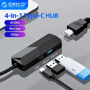 ORICO Usb Type C מתאם Usb-c ספליטר C ל-HDMI 4K HD נייד Tablet טלפון המרה מחבר Hdmi Splitter Pc אביזרים