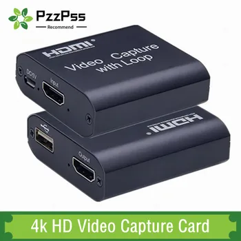 PzzPss 1080P HDMI 4K-compatble ל-USB 2.0 לכידת וידאו כרטיס לוח משחק שיא של הזרמת שידור הטלוויזיה המקומית לולאה