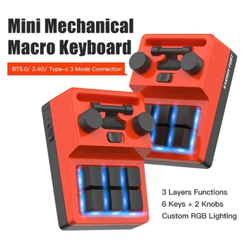 RGB מותאם אישית כפתור מקלדת לתכנות מאקרו מקלדת 6 מפתחות משחקים מיני Macropad
