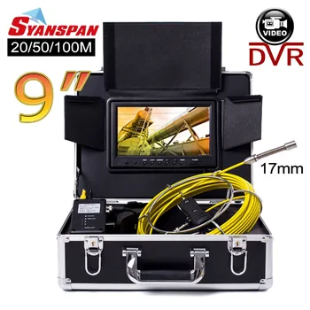 SYANSPAN 20/50/100M צינור ביקורת מצלמת וידאו, 8GB TF כרטיס DVR IP68 ניקוז ביוב, צינור תעשייתי אנדוסקופ עם 9