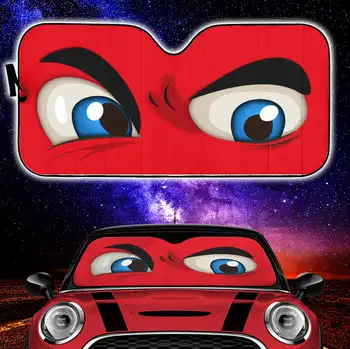 אדום מאתגר קריקטורה העיניים רכב אוטומטי גווני שמש השמשה אביזרי עיצוב מתנה