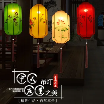 בד פנס רטרו קלאסי מסעדה מסדרון יצירתי תליית מנורה סושי סיני שנה חדשה קישוט מסורתי תליון