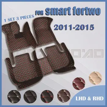 המכונית מחצלות על בנץ smart fortwo 2011 2012 2013 2014 2015 מותאם אישית אוטומטי הרגל ריפוד הרכב שטיחים כיסוי