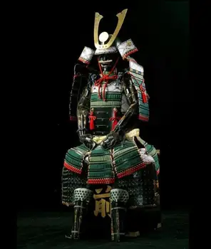 הסמוראי היפני שריון עתיק כללי עבור ללבוש ירוק מתכת 16kg גברים מסורת
