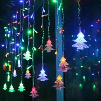 חיצונית מנורה דקורטיבית מחרוזת AC 220V חלון חג המולד הגג מעקה עץ חג המולד תליון בעיצוב מנורת LED מחרוזת החגורה זנב הכנס
