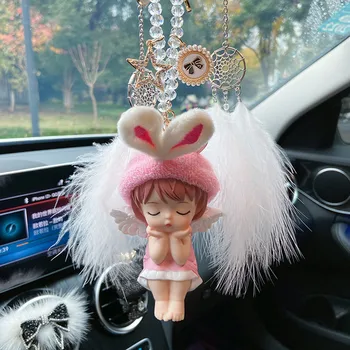 מלאך חמוד התינוק המכונית המראה האחורית תליון רכב פנים, קישוט רכב משרד ביתי תליון מתנה