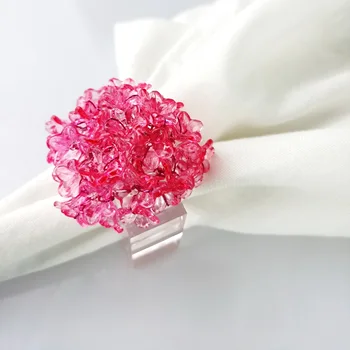 משלוח חינם פרח כדור מפיות טבעת חגים, חתונה הרבה צבעים סט של 4 יח'