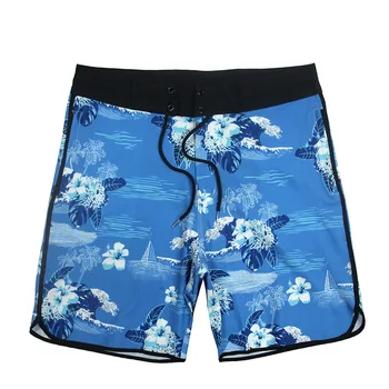 ניו גברים של צבע הדפסה BoardShorts עמיד למים 4-גמישות מכנסי ברמודה כושר כושר גלישה קצרים מהירים יבשות חוף הגלישה המכנסיים