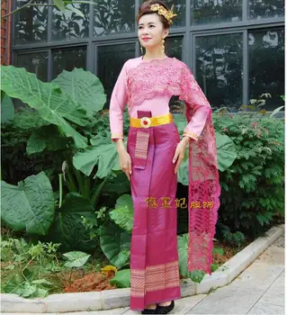 סיני דאי נשים שמלת שרוול ארוך תאילנד בגדים מסורתיים מסעדה תאילנדית&מלונות הקבלה בציר אביב