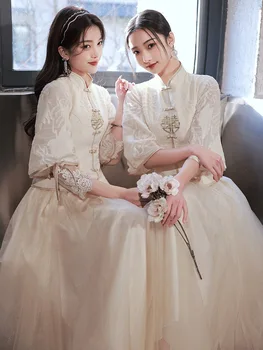 סיני שושבינה שמלות מסורתיות Hanfu שרוולים ארוכים Cheongsams קלאסי טאנג חליפה קבוצות נשים נשף מסיבת חתונה שמלת 2023