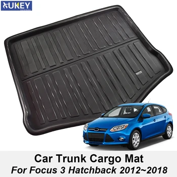 עבור פורד פוקוס Mk3 Hatchback הפתח האחורי תא המטען אתחול MatLiner מטען מגש הרצפה שטיח מגן 2012 2013 2014 2015 2016 2017 2018
