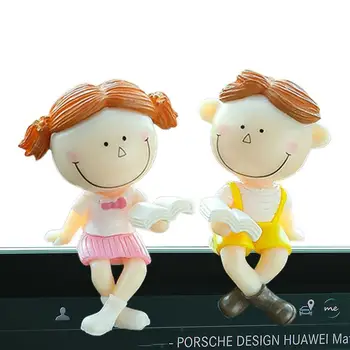 קריקטורה חמודה זוגות דמויות מצוירות זוגות רכב קישוט כמה חמוד קישוטים אוטומטי הפנים לוח המחוונים עיצוב המכונית הביתה