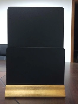 רב-תכליתי רטרו שולחן כרטיס משטח העבודה קטן הלוח מדריך Rack תצוגת עץ כפולה-שכבה תפריט רשימת מחזיק כניסה