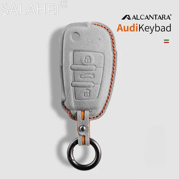 רכב מרחוק מפתח Case כיסוי מעטפת עבור אאודי A4 B9 A5 A6 8S 8W Q5 Q7 S4 S5 S7 TT TTS TFSI RS אלקנטרה Keycase להגן Fob Keyless