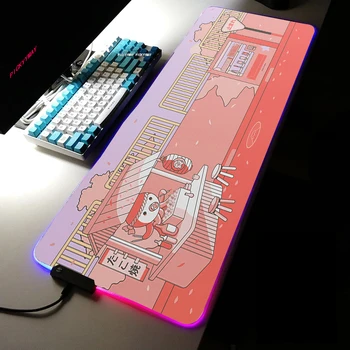  תמנון RGB גדול Gaming Mousepad LED Backlit שטיח גדול גודל Mause משטח המשחק מקלדת משטח עכבר גיימר השולחן מחצלת עכברים למחשב 